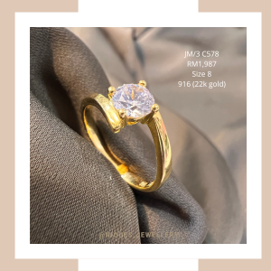 Diagonal 1 Stone Ring