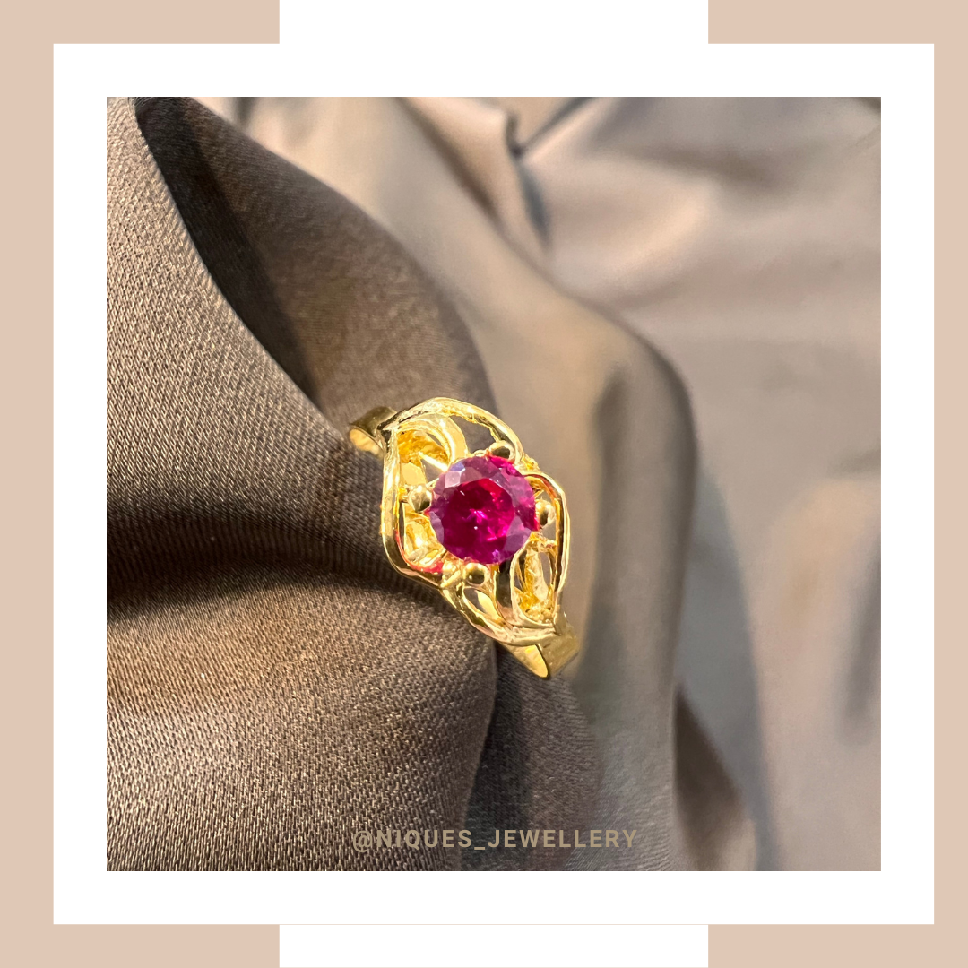 Classic Conventional with Coloured Stone Ring - Image 2
