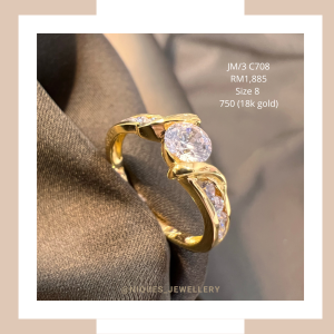Diagonal Twist 1 Stone Ring