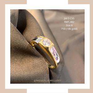 High-polished 2C 1 Stone Ring